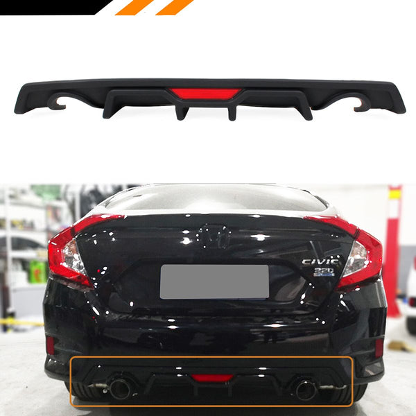 Rear Bumper Diffuser Compatible 2016-2018 Honda Civic 4 door Sedan