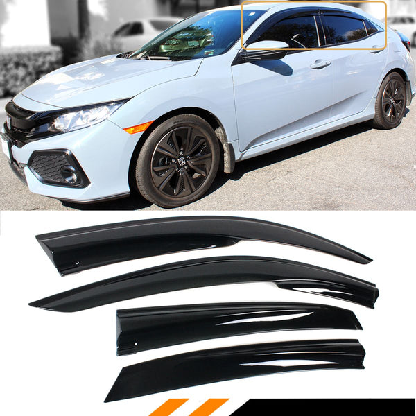 Window Visor Rain Guard Compatible 2017-2021 Honda Civic 5 Door Hatchback Model (Including Type-R)