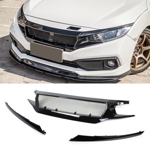 Front Grill Compatible 2019-2021 Honda Civic 4 Door and 2 Door Non-Si Models Only