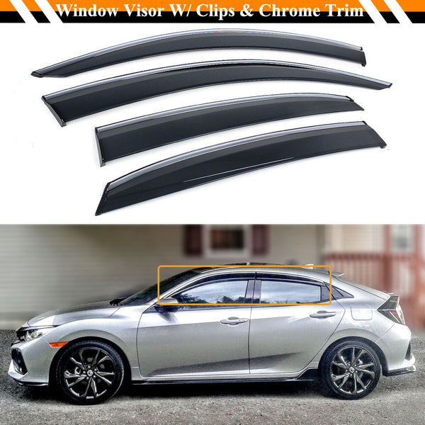 Window Visor Rain Guard Compatible 2017-2021 Honda Civic 5 Door Hatchback Model (Including Type-R)