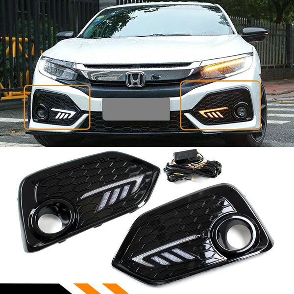 Fog Light Cover Compatible 2016-2021 Honda Civic Si Model(Both 2 Door And 4 Door) & 5 Door Hatchback