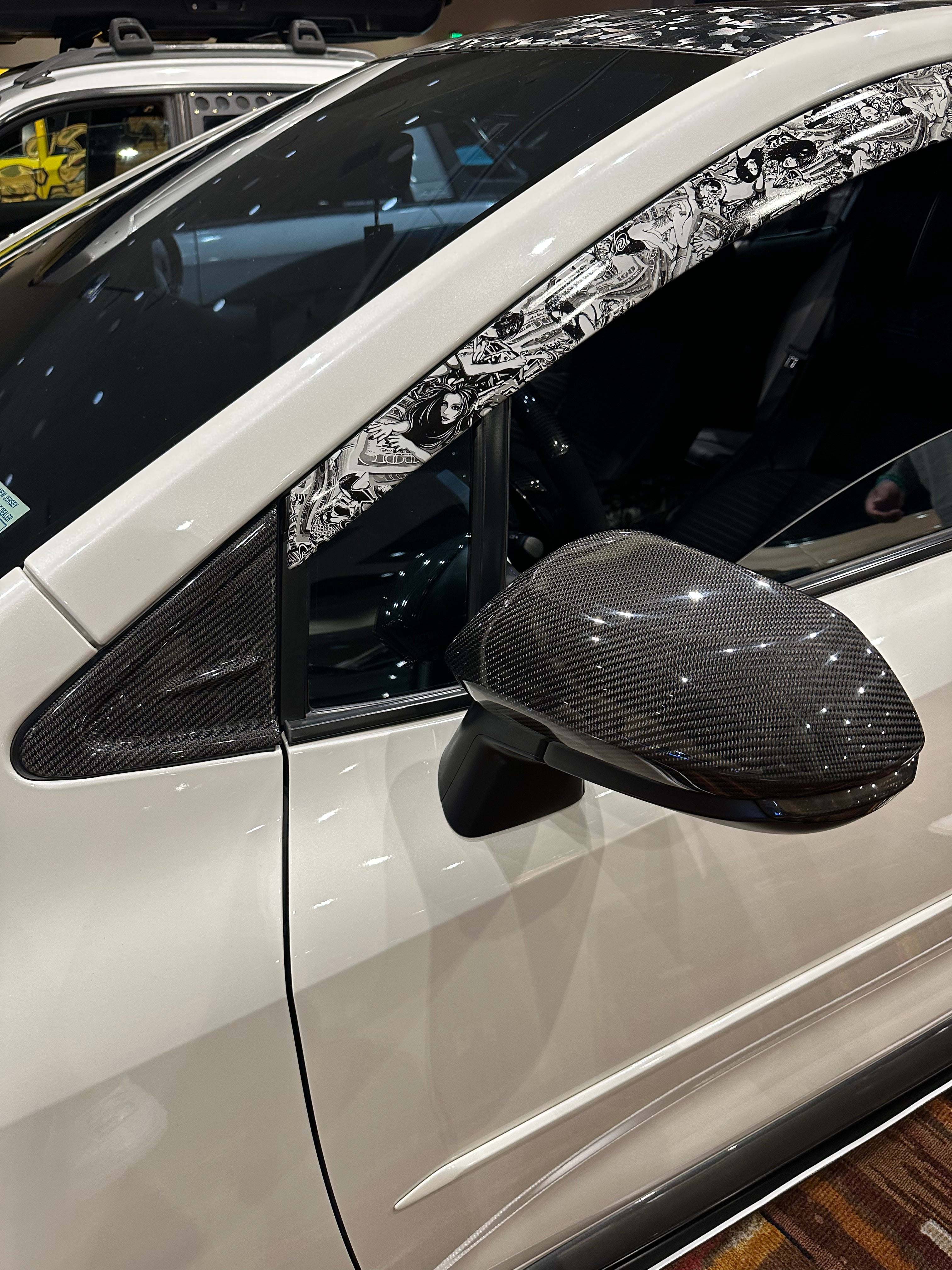 Carbon Fiber Mirror Caps / Triangle Corners Replacements Compatible for e210 2019-2023 Toyota Corolla - VIP Price