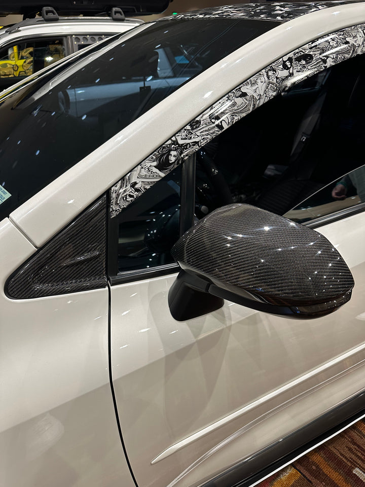 Carbon Fiber Mirror Caps / Triangle Corners Replacements Compatible for e210 2019-2023 Toyota Corolla