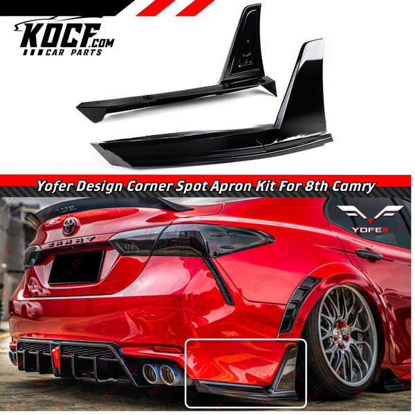 Yofer V2 Gloss Black Rear Bumper Side Apron Spats Compatible for 2018-2024 Toyota Camry LE SE XLE XSE - VIP Price