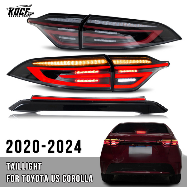 V2 Clear Lens Tail Lights for 2020-2024 Toyota Corolla Sedan E210