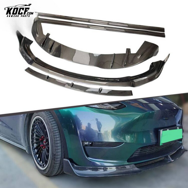 Carbon Fiber Body Kit For Tesla Model Y Front Lip Rear Diffuser Side Skirts Rear Spoiler Wing