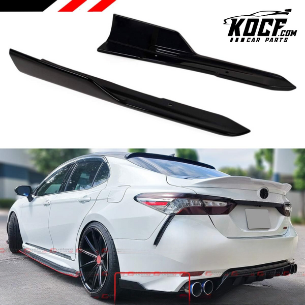 ART Style Glossy Black Rear Bumper Side Corner Spats Splitters Apron Valance for Toyota Camry SE XSE 2018-2024