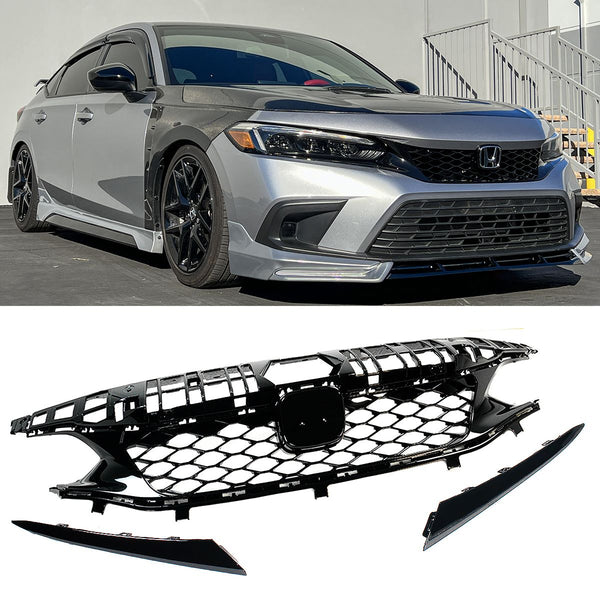 Front Grille Grill Compatible 2022+ Honda Civic 5 Door Non Si Sedan Models