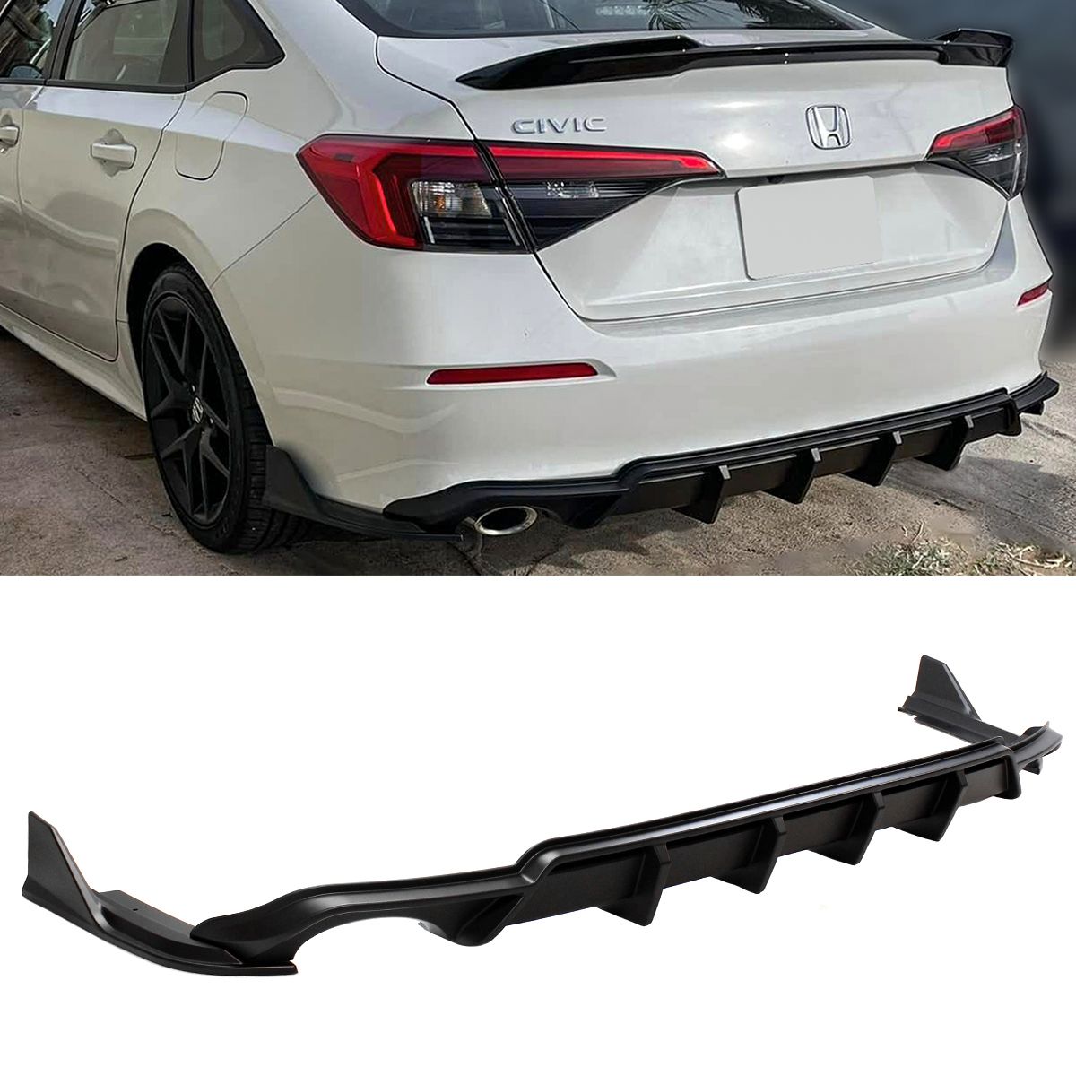 Rear Trunk Diffuser Compatible 2022-Present Honda Civic 4 Door Models ...