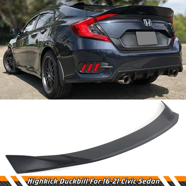 Highkick Duckbill Spoiler Compatible 2016-2021 Honda Civic 4 Door Sedan