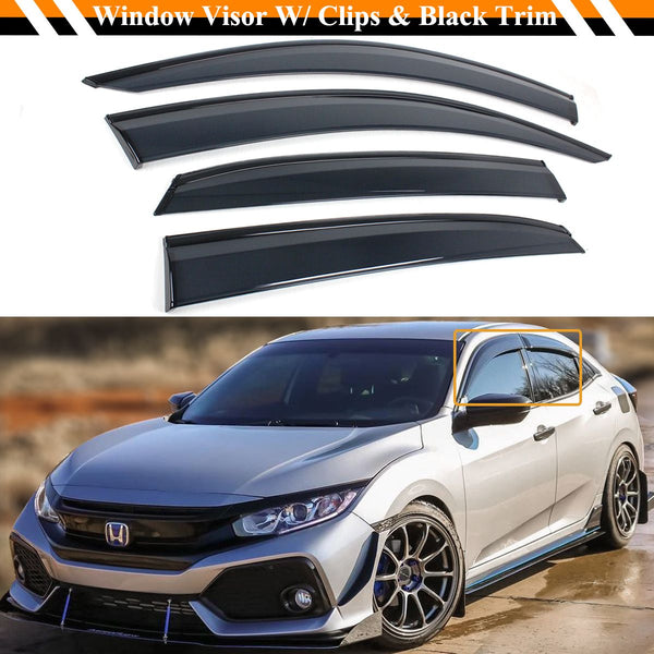 Window Visor Rain Guard Compatible 2017-2021 Honda Civic 5 Door Hatchback Model (Including Type-R)