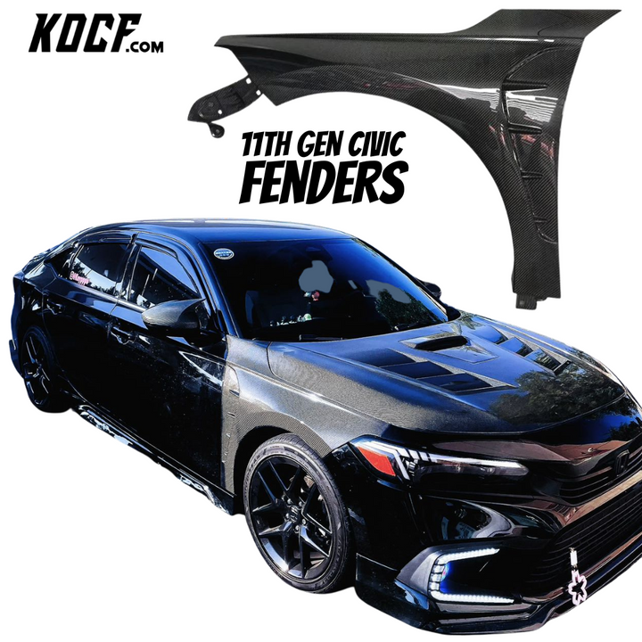 2022+ 11th Gen Civic CARBON FIBER FRONT FENDERS FOR HONDA CIVIC X 11TH GEN