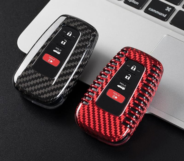 Key Fob Cover for 2018-2024 Toyota Camry Compatible Real Carbon Fiber