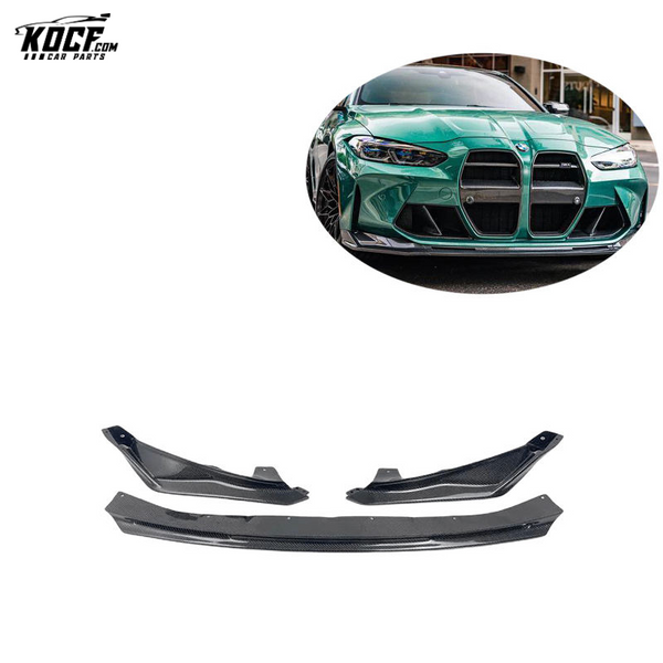 Factory Customization 3-PC G80 M3 VOR style Carbon Fiber Front Bumper Lip Spoiler Splitter For BMW G80 G82 G83 M3 M4