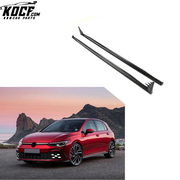 MK8 Carbon Fiber Side Skirt Extensions for VW Volkswagen Golf8 Golf VIII MK8 GTI 2021-2022