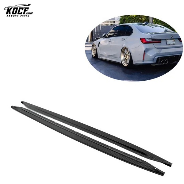 2020+ G80 M3 G82 M4 Flat Shape Carbon Fiber Side Skirts Extension Rocker Panel For BMW G80 M3 G82 M4