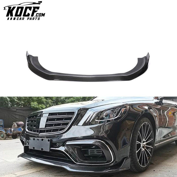 Carbon Fiber W222 S63 Front Bumper Lip For Mercedes Benz S-Class S65 AMG 2018-2019