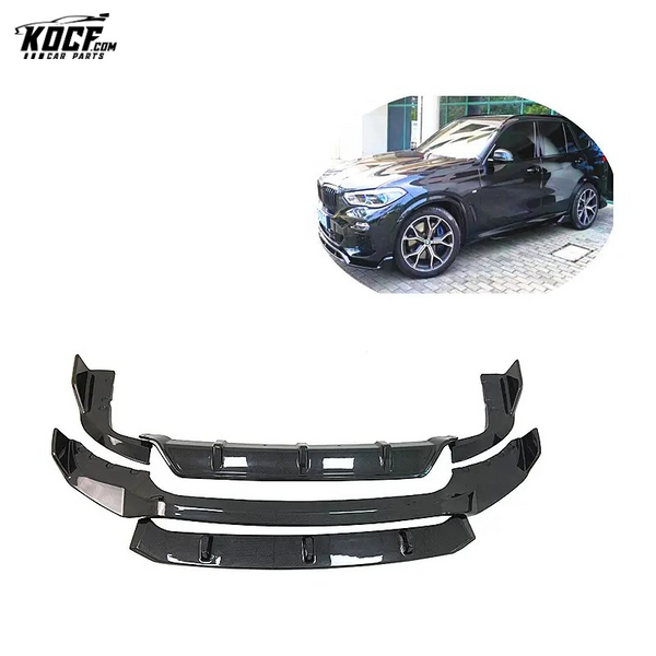 2019+ X5 G05 M sport Body kit Carbon Fiber Front Bumper Lip Splitter Diffuser set For BMW X5 G05