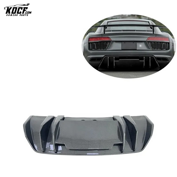 Car Bumper R8 Vor Style Carbon Fiber Rear Bumper Diffuser For Audi R8 V10 2017-2019 Model