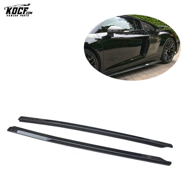 For 2017-2019 Audi R8 V10 PLUS Carbon Fiber Side Skirts Extensions Add-on