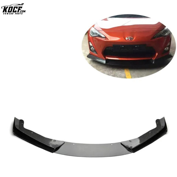 3-PC style JDM Password Style Carbon Fiber Front Bumper Lip Spoiler For Toyota GT86 2013-15