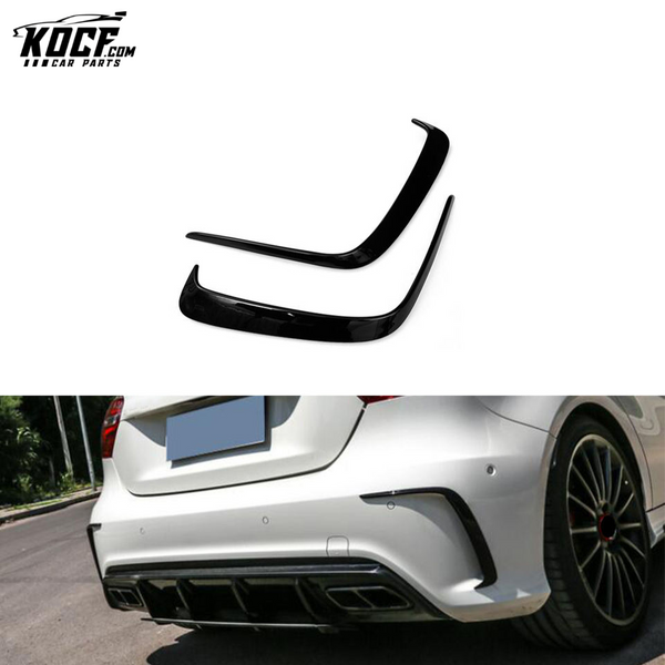 Black ABS W176 Rear Bumper Vents Molding Trim for Mercedes Benz A200 A250 Sport A45 AMG 13-18