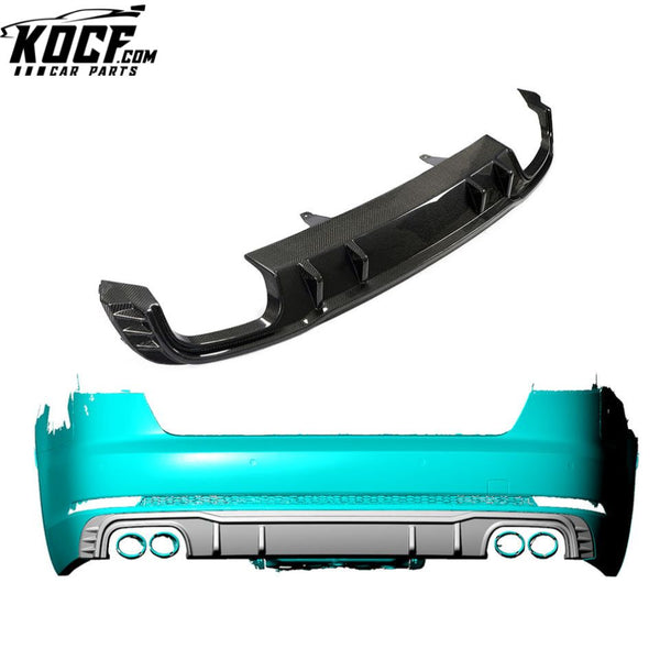 Carbon Fiber S4 Rear Diffuser Lip for Audi S4 B9 A4 Sline Sport 2018 2019