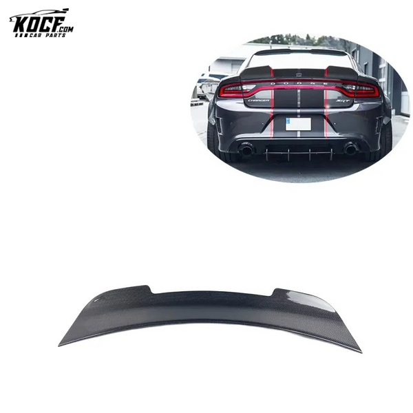 2015-2021 Trunk Spoiler Fit For Dodge Charger SRT- Hellcat SK style Carbon Fiber Deck lid Ducktail Highkick Spoiler