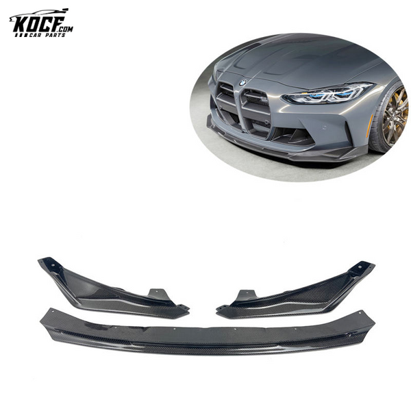 G80 M3 VOR style Carbon Fiber Front Bumper Chin Lip Spoiler For BMW G80 M3 G82 G83 M4 2022 3-PC style