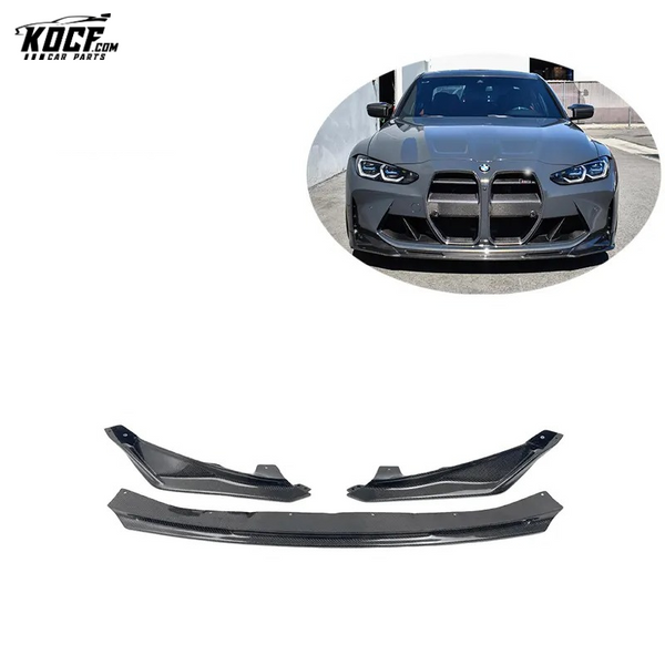 2021+ G80 M3 3-PC VOR style carbon fiber front spoiler lip for BMW G80 G82 G83 M3 M4