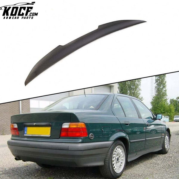 P Style Carbon Fiber Spoiler Wing for BMW E36 Sedan 4-Door 91-98