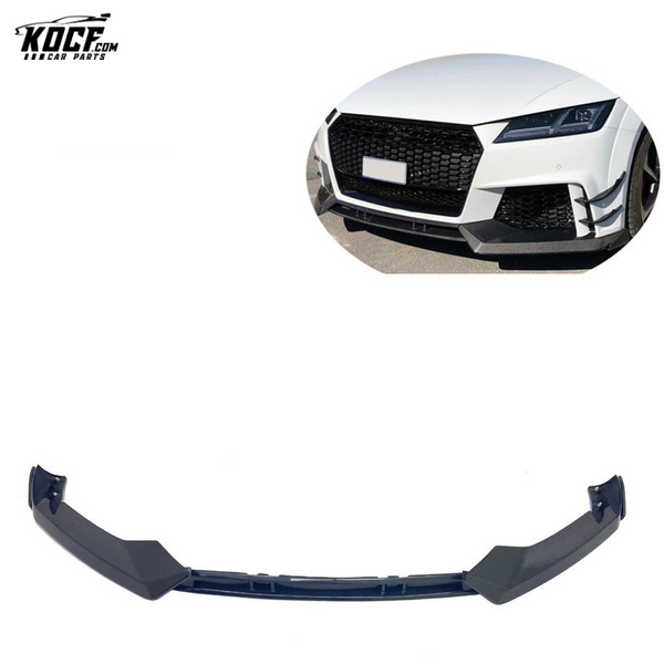 AB Style Carbon Fiber Front Bumper Lip Spoiler Splitter For 15-19 Audi TTRS MK3 8S