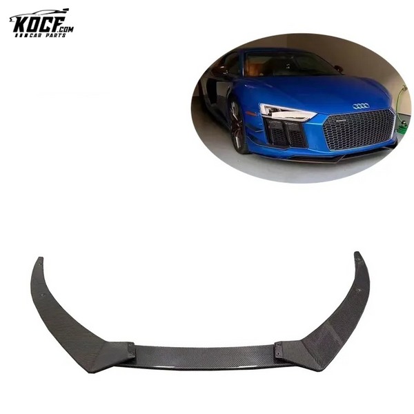 2017-19 3-PC style Carbon Fiber Front Bumper Lip Splitter Spoiler For Audi R8 V10 PLUS