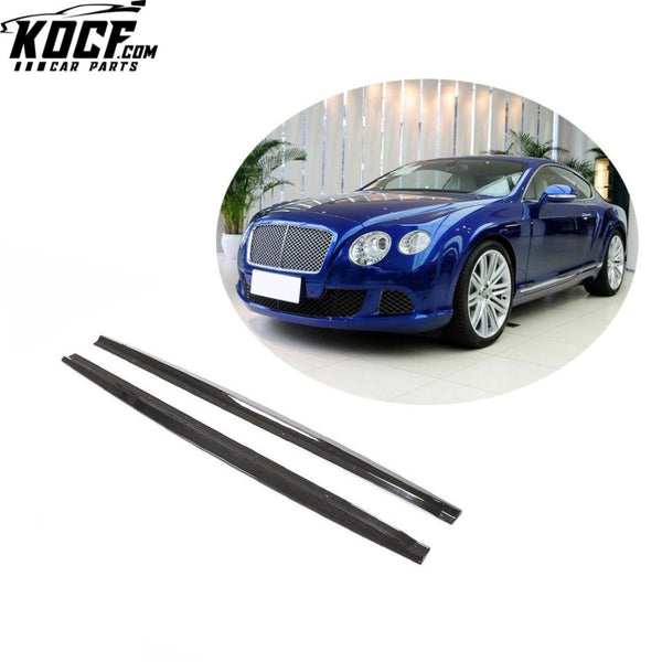 Carbon Fiber Car Side Skirt Extensions for Bentley Continental 2-Door 2012-2016