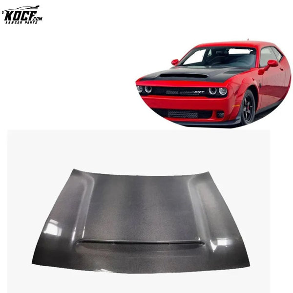 For 2008-21 Dodge Challenger Demon Style Carbon Fiber Front Hood Bonnet with vents