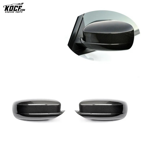 For 2011-2020 Dodge Charger Black Carbon Fiber Side Mirror Covers-Stick style- glossy finish