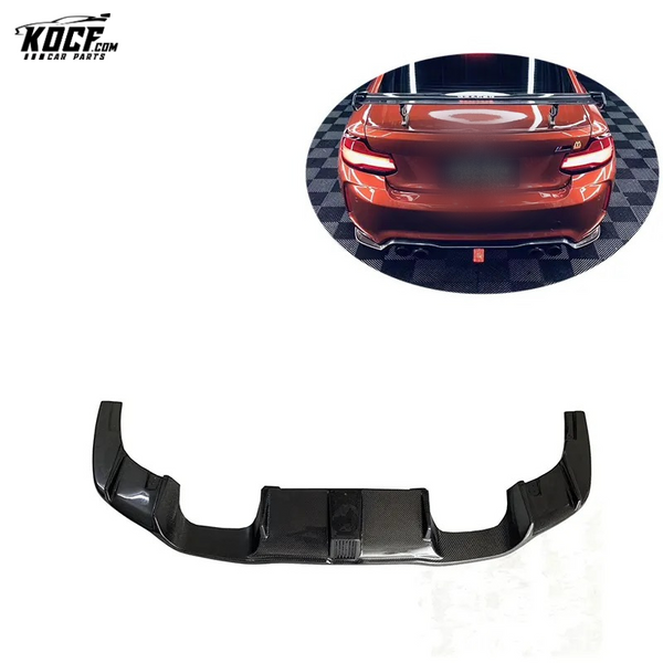 Kohlen style Carbon Fiber Rear Bumper Diffuser Lip Spoiler M2 DIFFUSER LED For BMW F87 M2 Competition