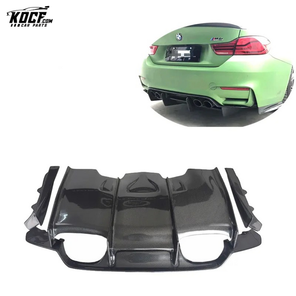 PS-M style Carbon Fiber Rear Bumper Diffuser Lip Spoiler Under tray For BMW F80 F82 M3 M4 15-20