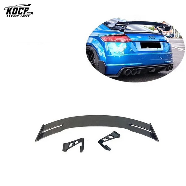 Fits TTS/TTRS Real Carbon Fiber Rear Spoiler Racing Spoiler Wing with hole cut Rear trunk wing For Audi TTS TTRS coupe 15-20