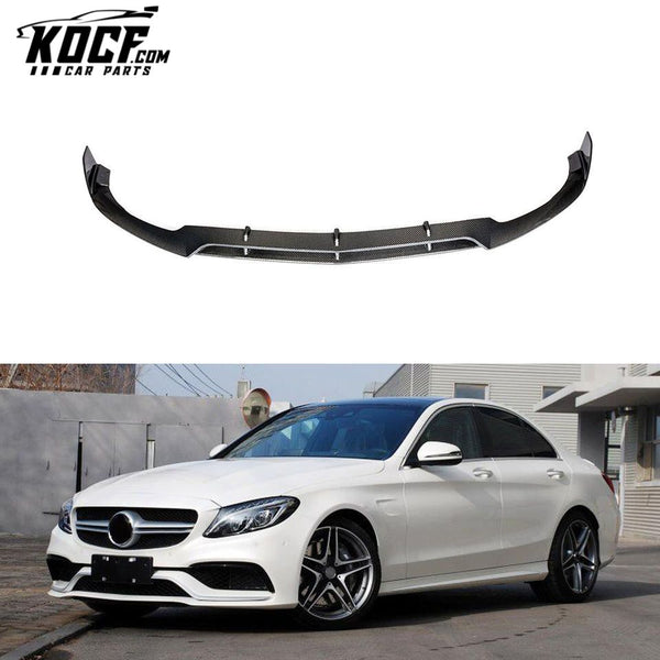 Carbon Fiber W205 C63 Front Bumper Lip for Mercedes Benz C63 AMG Sedan 4-Door 15-18