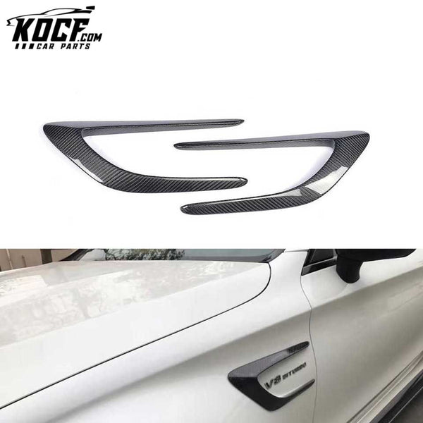 2PCS/SET C-Class C205 Carbon Front Fender Scoop Vents Trims for Mercedes W205 C63 AMG 15-17