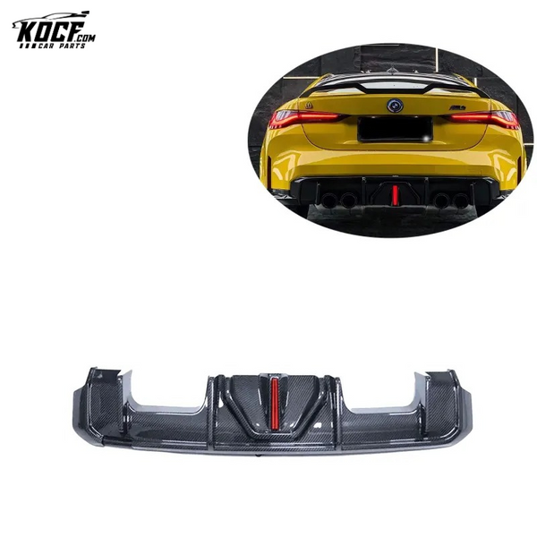 2021+ Dry Carbon Rear Bumper Diffuser With LED Light High Quality For BMW G80 G82 G83 M3 M4