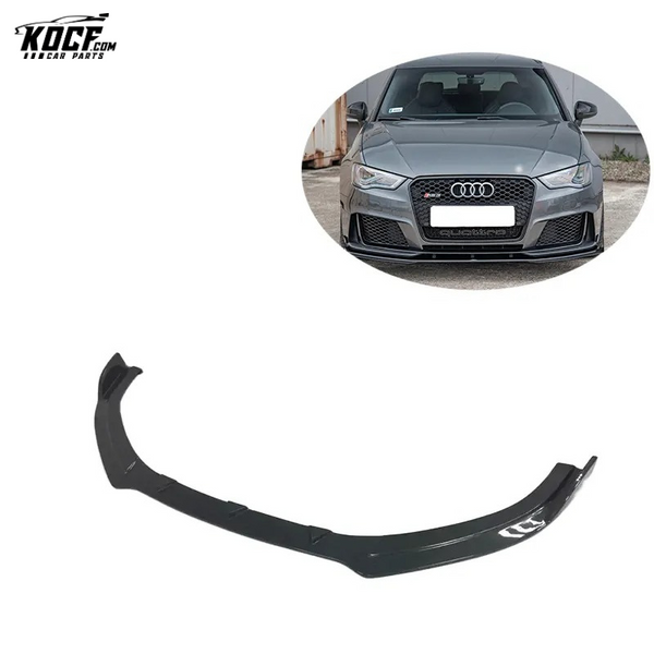 RS3 style Carbon Fiber Front Lip for Audi A3 S Line S3 2013-2019 Front Bumper Lip Spoiler Splitter