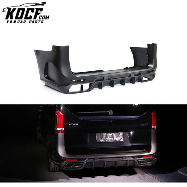 Carbon Fiber V-Class W447 Rear Car Bumper for Mercedes Benz Vito V220 V250 Van 15-19