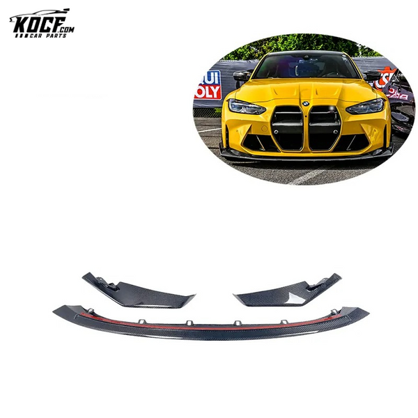 3-PC G80 M3 CSL style Carbon Fiber Front Lip Spoiler For BMW G80 G82 G83 M3 M4 2021+