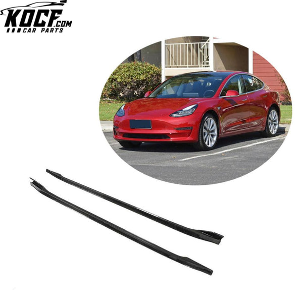 Carbon Fiber Car Side Skirts for Tesla Model 3 Sedan 4-Door