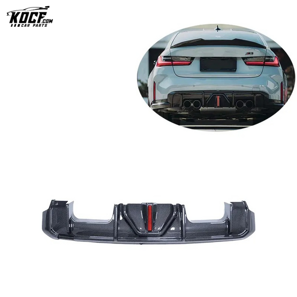 2021+ For BMW G80 M3 G82 M4 LED Diffuser Carbon Fiber Rear Bumper Lower Lip Diffuser