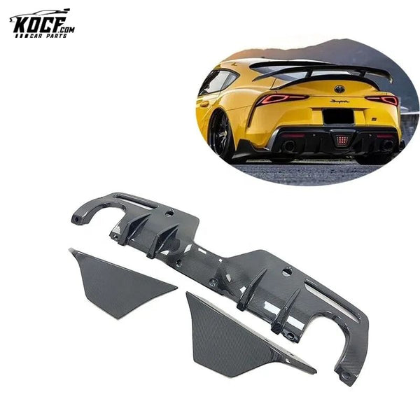 Carbon Fiber Rear Bumper Lip Diffuser With Rear Spats Side Spliter For Toyota Supra A90 A91 mk5 2019-20