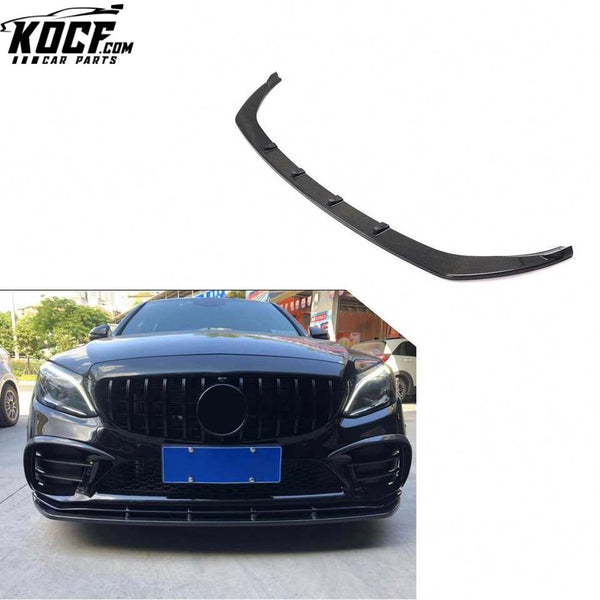 Modify Luxury Carbon Fiber W205 C Class Front Center Lip for Mercedes Benz C205 S205 A205 C43 AMG 2D 4D 2020-2021