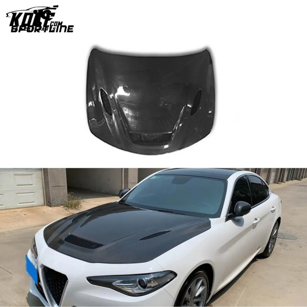 Carbon Fiber Car Bonnet for Alfa Romeo Giulia Sedan 4-Door 2017- 2020